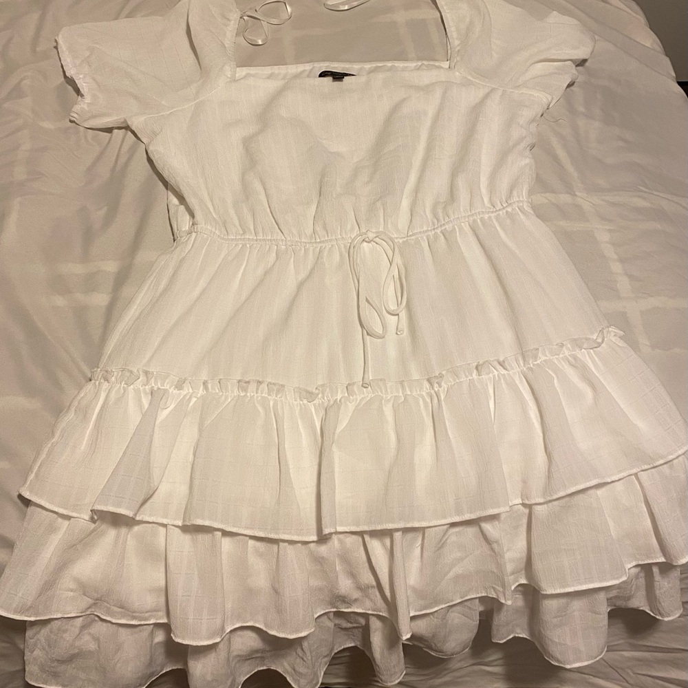 White Ruffled Women’s Mini Dress